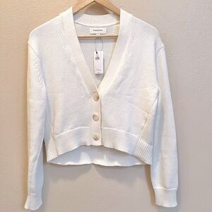 NWT Banana Republic V Neck Chunky Cardigan Sweater Cream